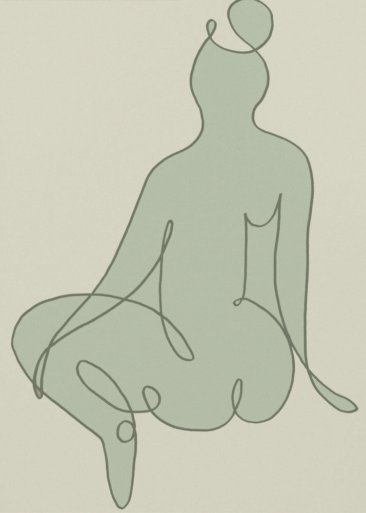 Sitting Down Green | Canvas