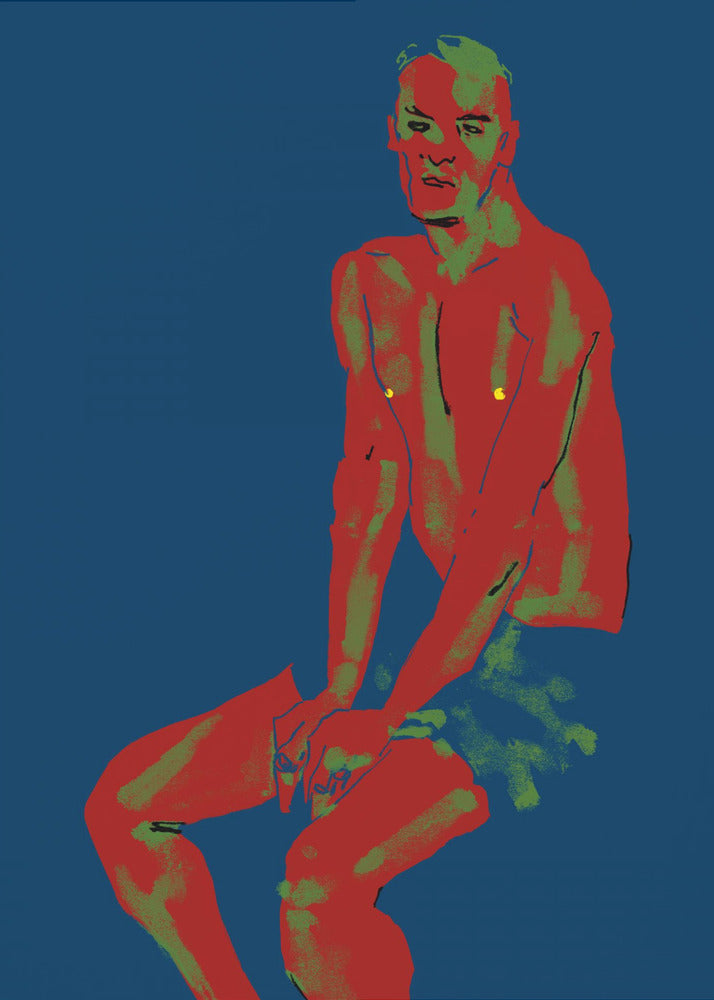 A Man Posing Blue | Canvas