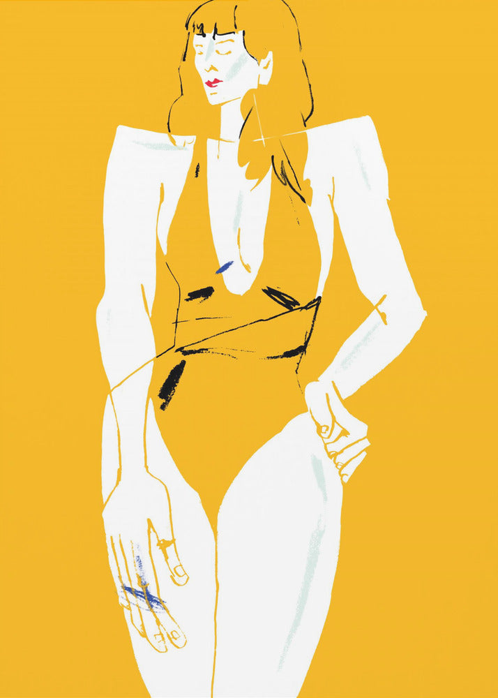Girl in Bathing Suit Yellow | Poster