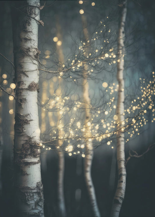 Twinkling Birch Grove | Poster