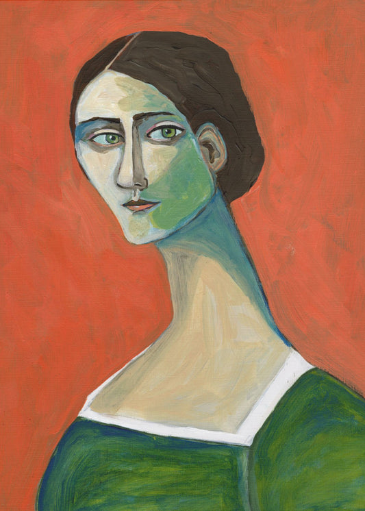 Vintage woman in green | Poster