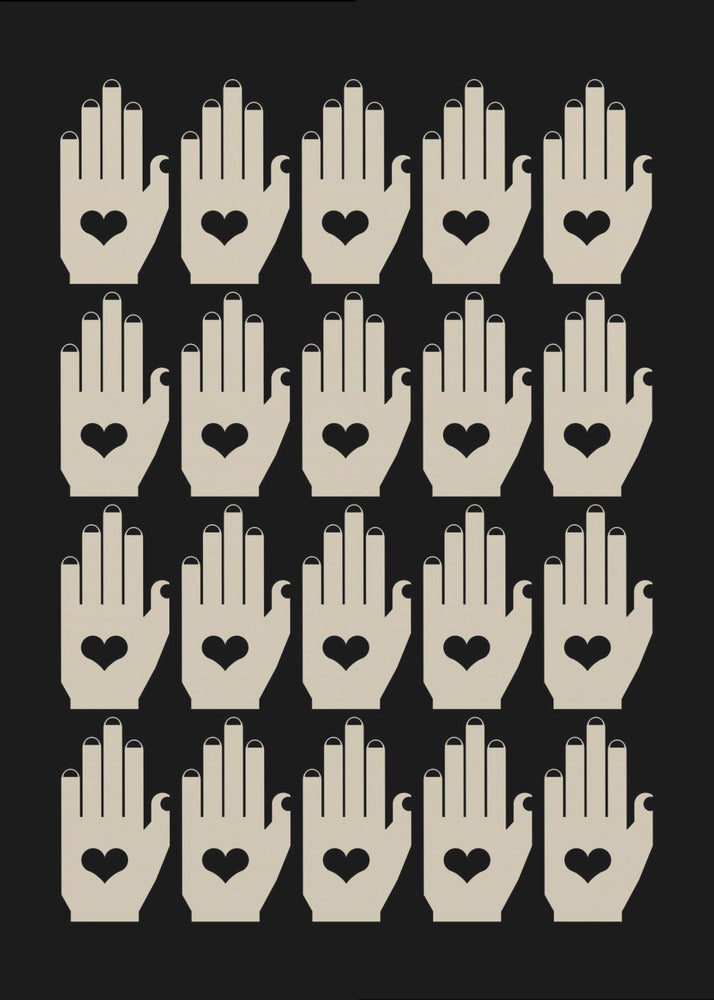 Retro Hands Black | Canvas
