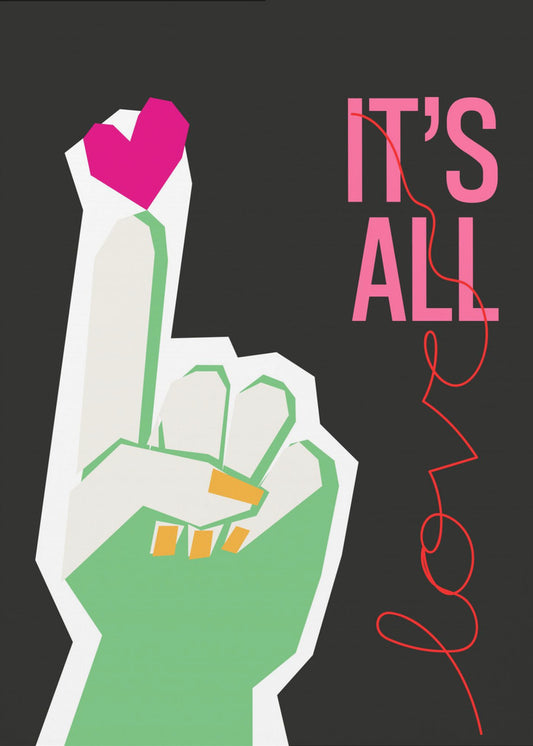 It's All Love Hand Grey | Poster