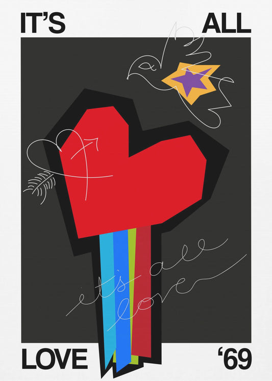 It's All Love Heart Grey | Poster