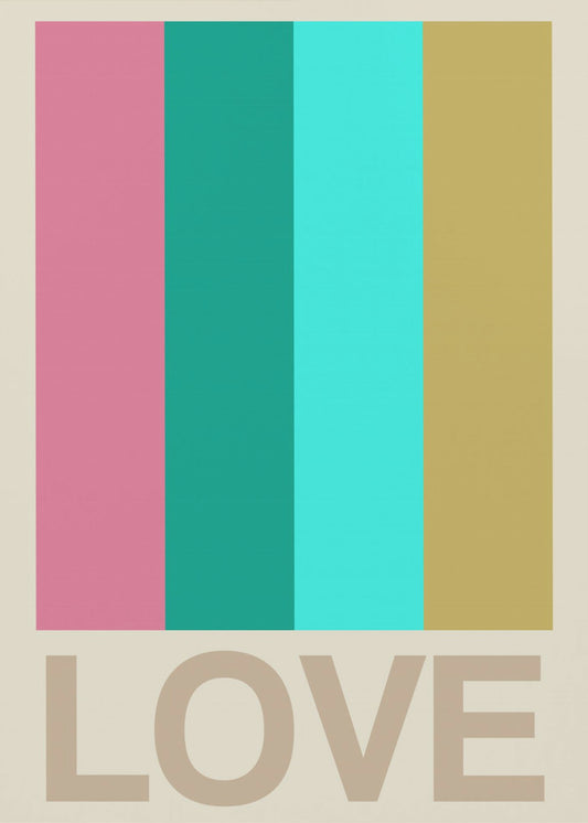 Retro Stripe LOVE CItrus | Poster