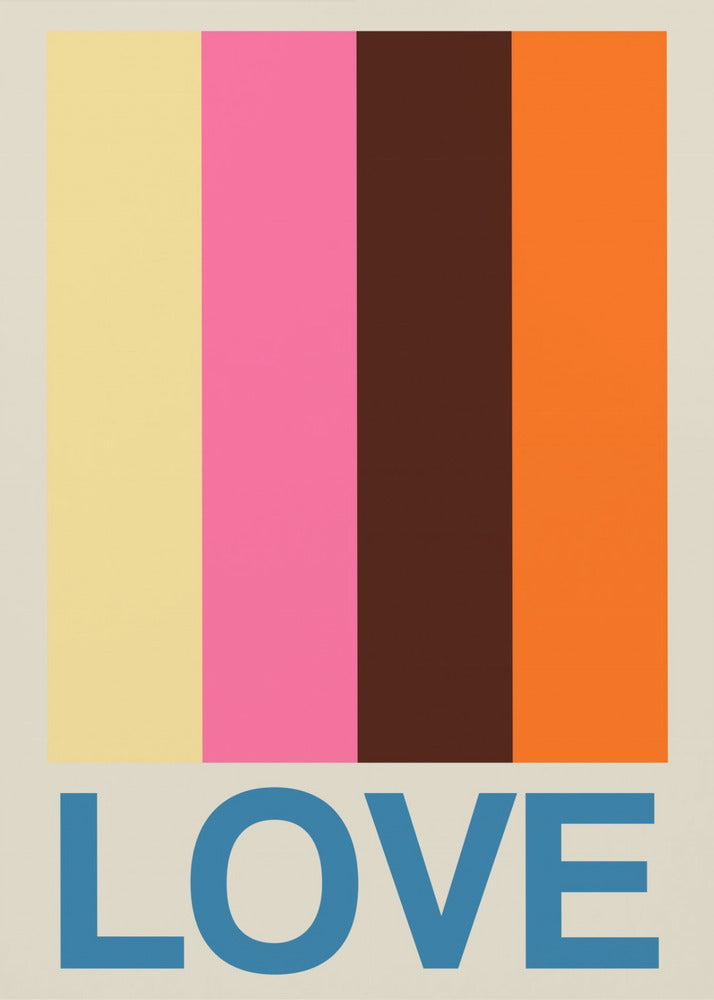 Retro Stripe LOVE Summer Fruits | Poster