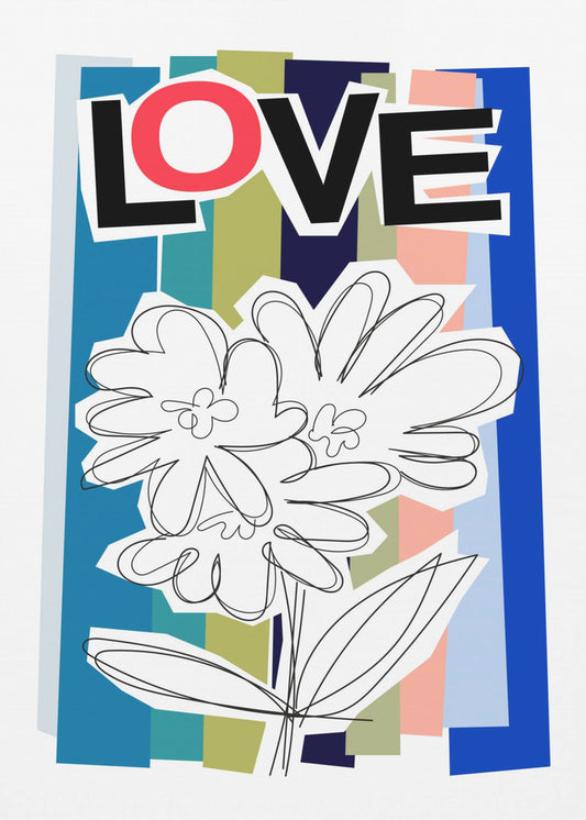 Scribble Flower Blue | Poster