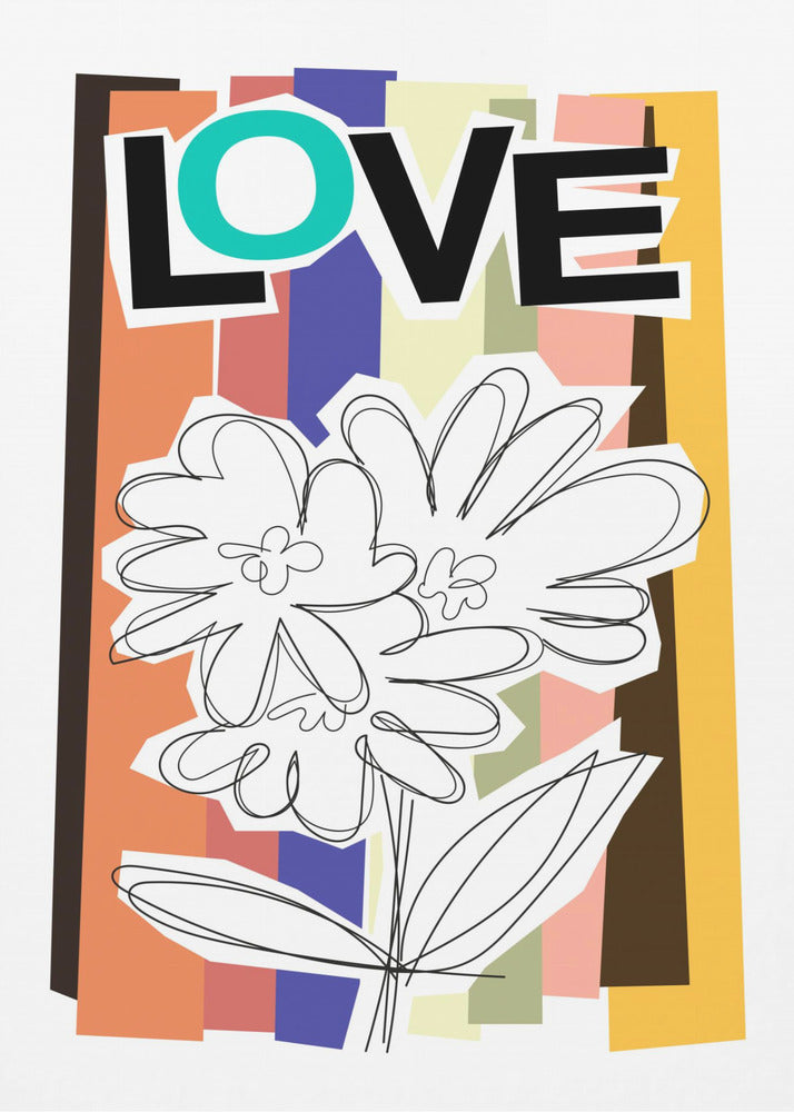 Scribble Flower Faded | Poster