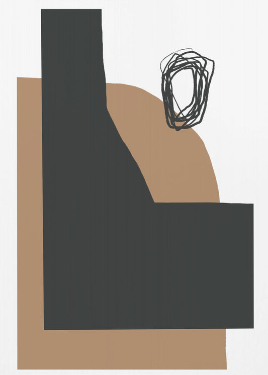 Geometric Shapes In Black And Brown | Canvas