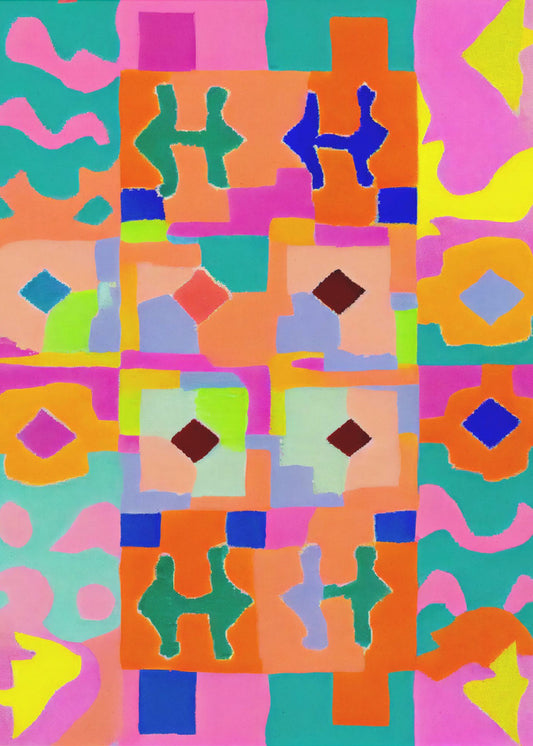 Vivid Geometric Tapestry | Canvas