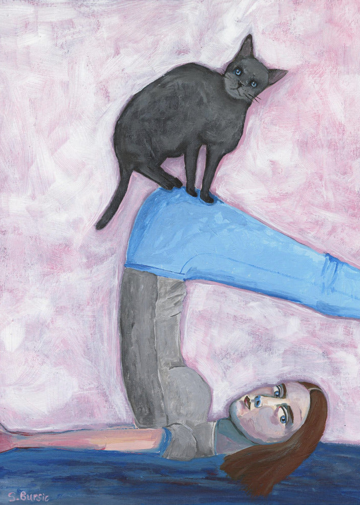 Yoga with my Cat | Canvas