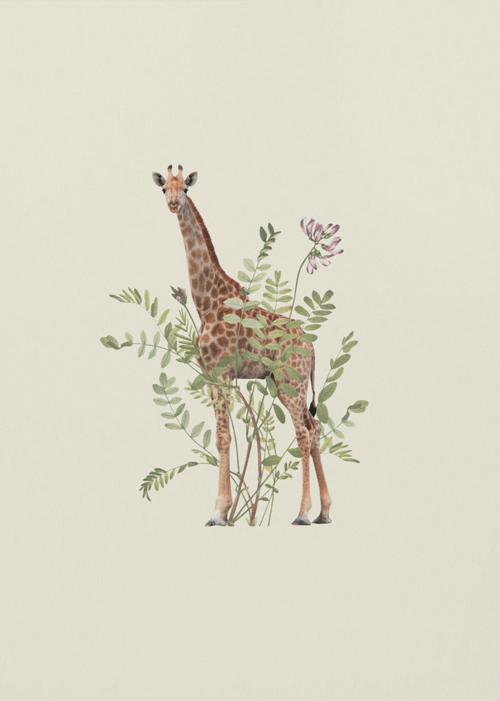 Floral giraffe | Poster