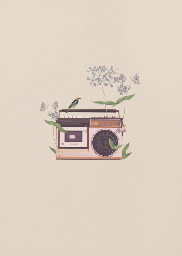 Floral vintage radio | Canvas