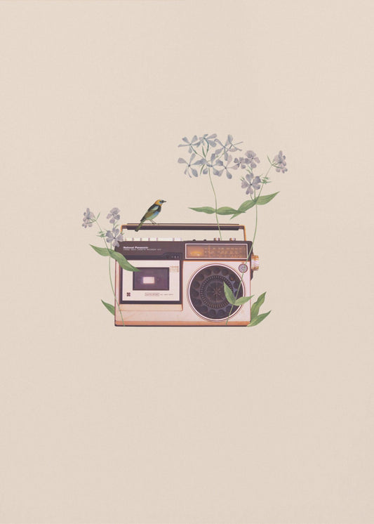Floral vintage radio | Canvas