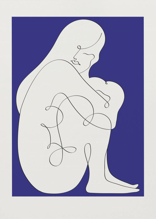 Sitting Woman Blue | Poster