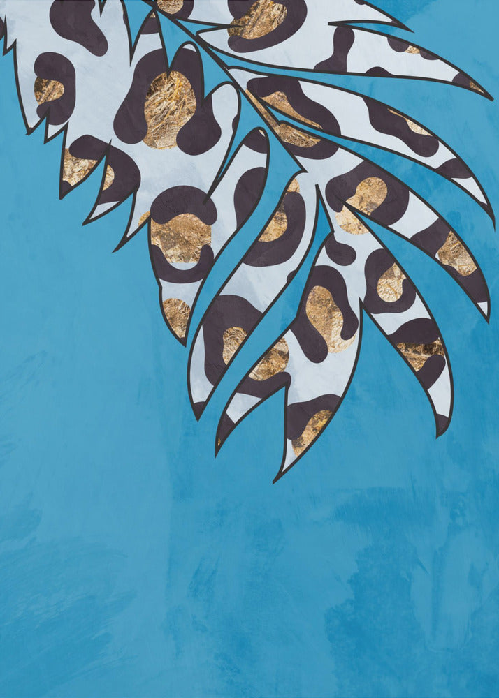 Blue leopard print animal leaf | Poster