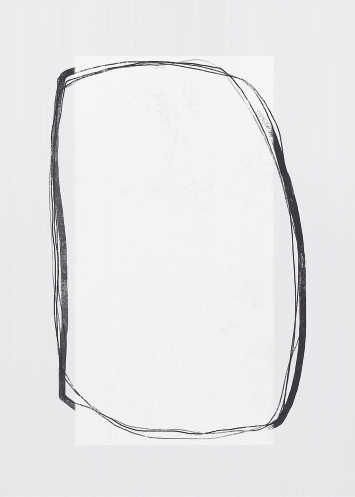 Abstract Black Lines Framing A White Canvas | Canvas