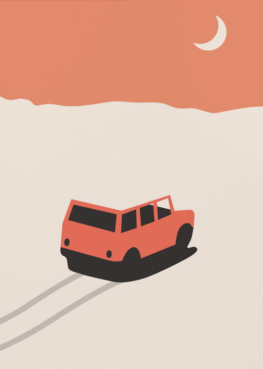 Car In Desert | Canvas