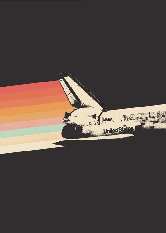 Space Ship Rainbow | Canvas