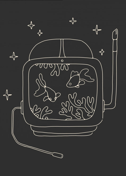 Astronaut and Fishes | Canvas