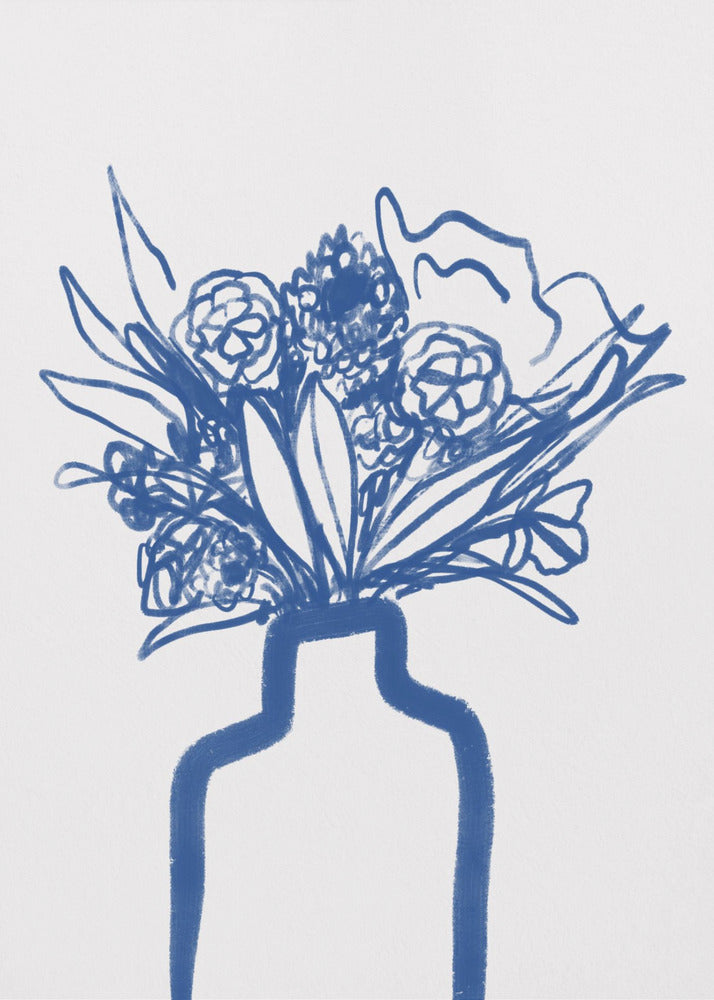 Blue Vase Bouquet | Canvas