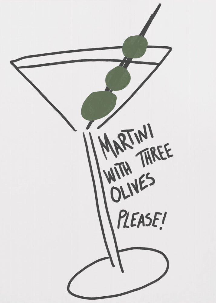 Olive Trio Martini | Poster