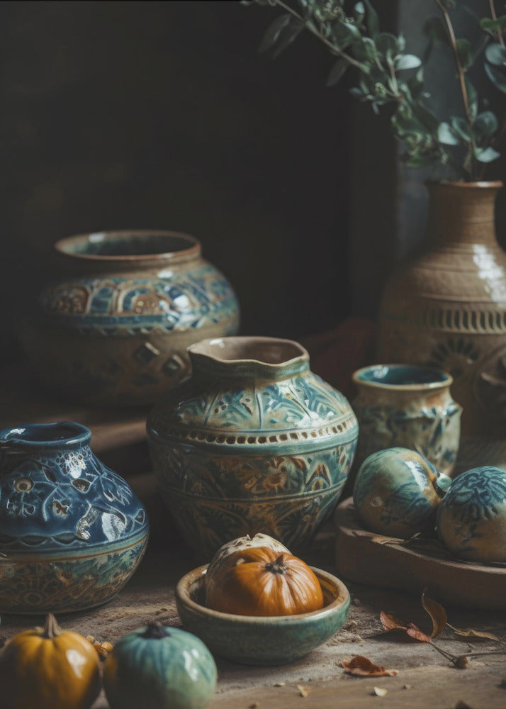 Ceramic Harvest Scene | Canvas