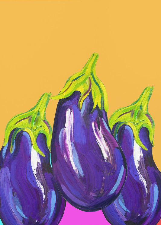 Groovy Aubergines | Poster