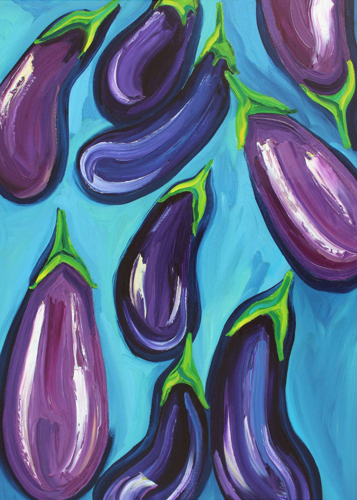 Aubergines Rain | Canvas