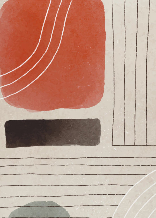 Orange Minimal Shapes #1 | Canvas