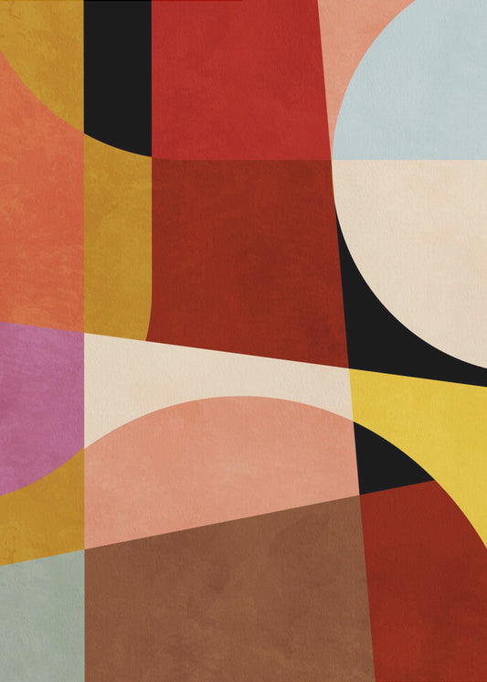 Warm Colors Bauhaus Geometry2 | Canvas