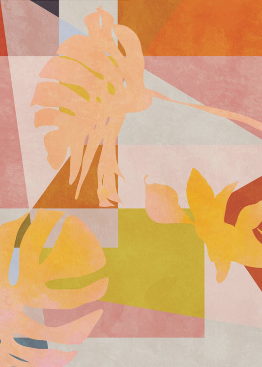 Organic Bauhaus Geometry Leaves | Poster