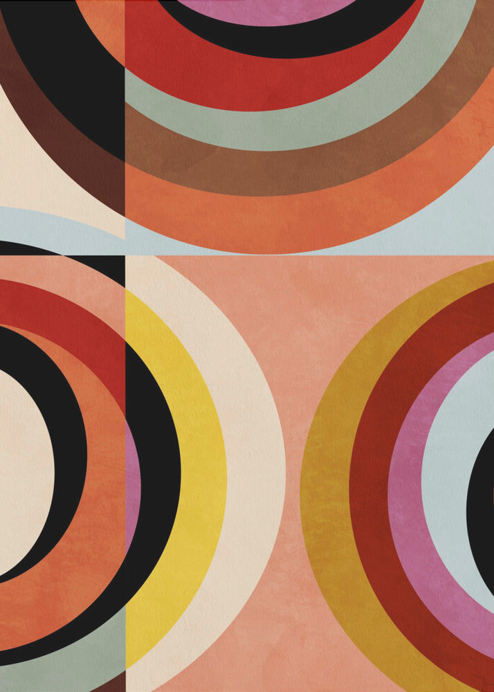 Warm Colors Bauhaus Geometry3 | Poster