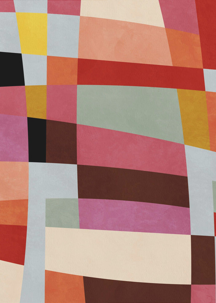 Warm Colors Bauhaus Geometry4 | Poster