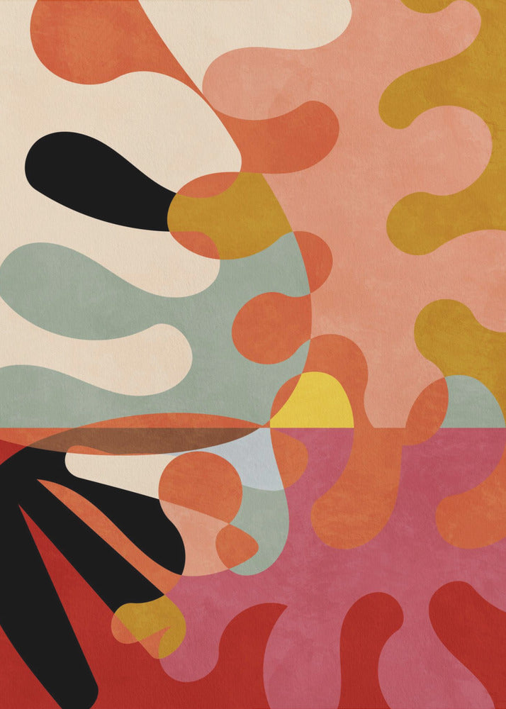 Warm Colors Bauhaus Geometry5 | Poster