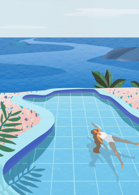 Girl in Pool | Canvas