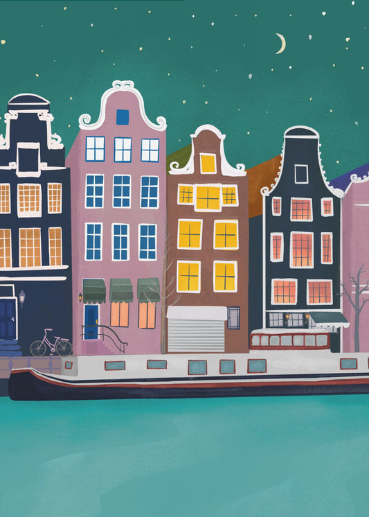 Amsterdam by night | Canvas