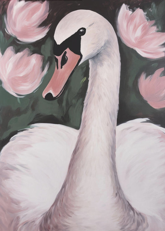 Swan In The Pond | Canvas
