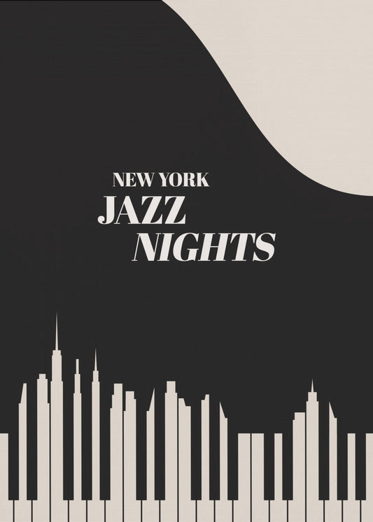 Jazz Nights Nyc   Black | Canvas