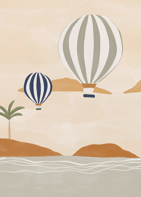 Airballoons In Dessert | Poster