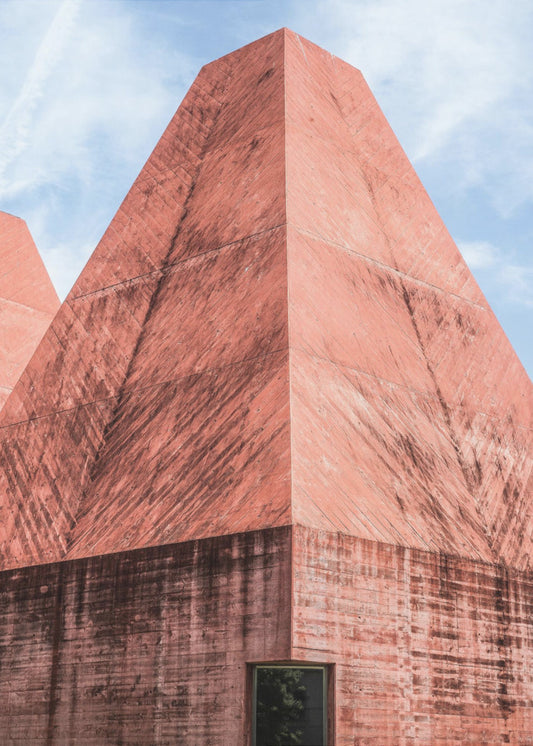 Crimson Geometric Tower | Canvas