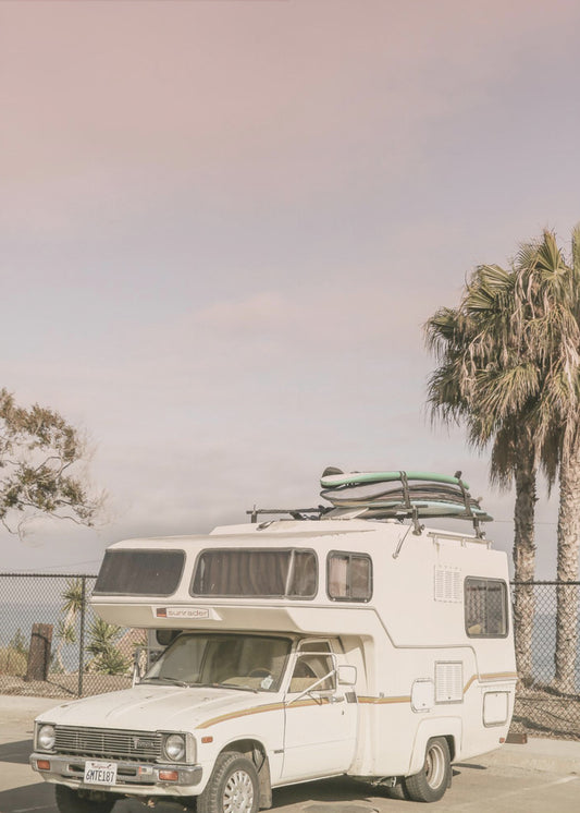 Vintage Camper Parked | Poster