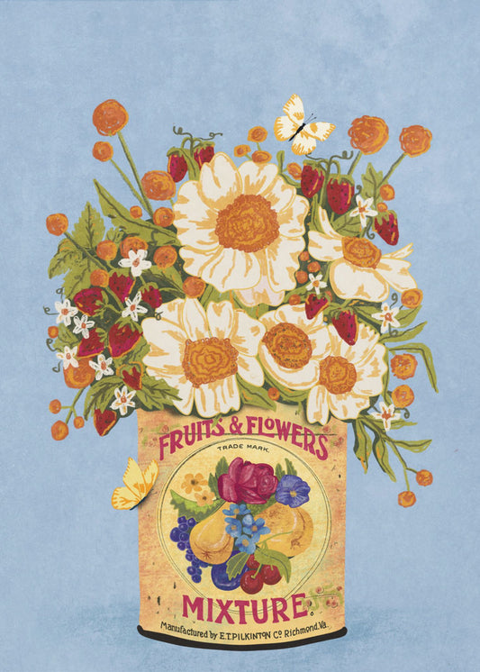 Flowers In a Vintage Tea Can | Canvas