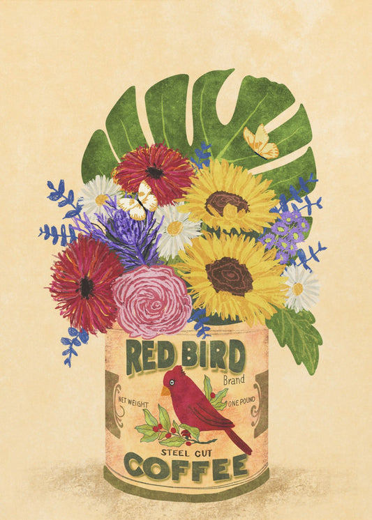 Flowers In a Vintage Coffee Can | Canvas