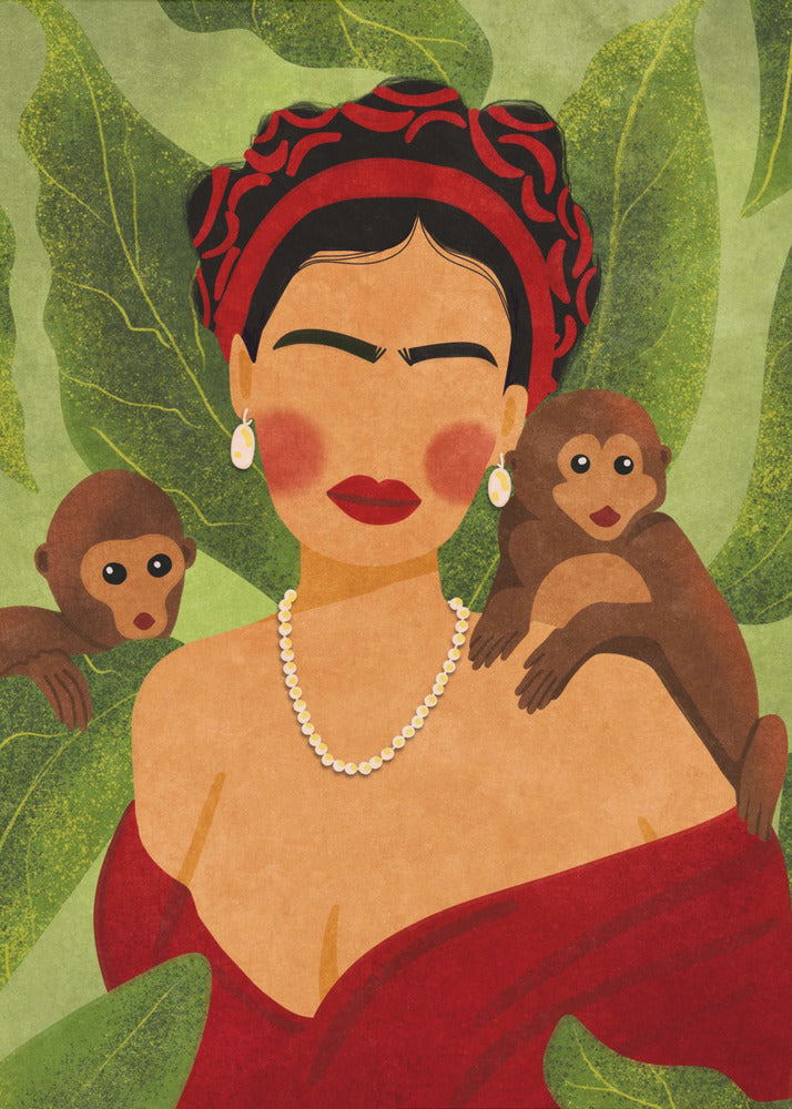 Frida and Monkeys | Canvas