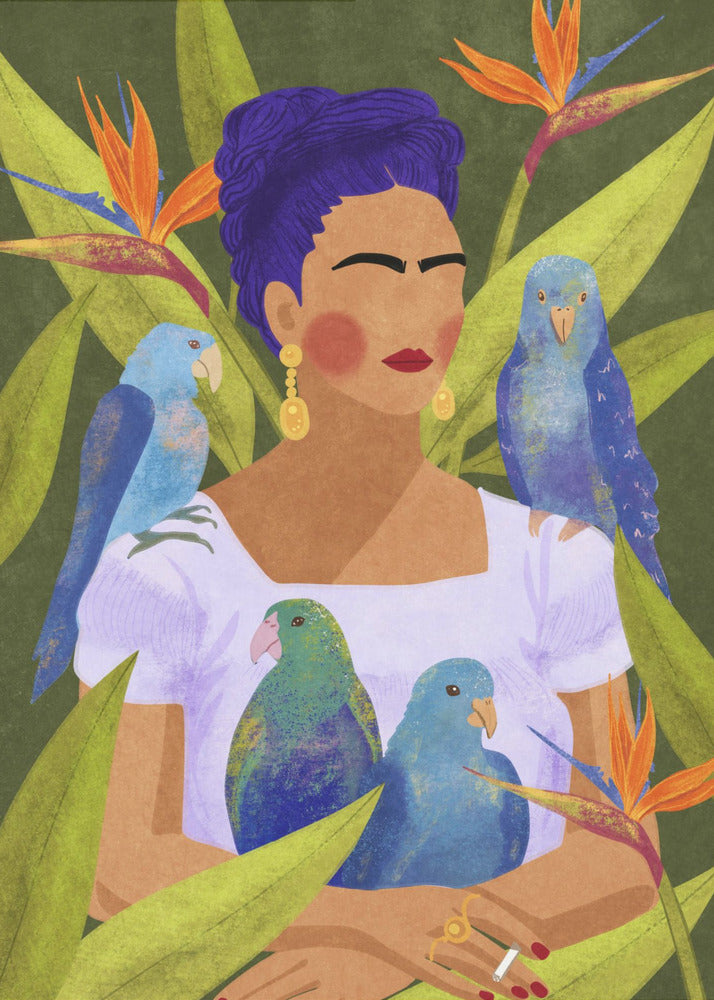 Frida and birds | Canvas