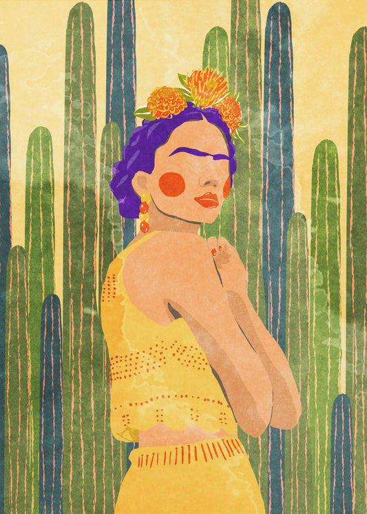 Frida and cacti | Canvas