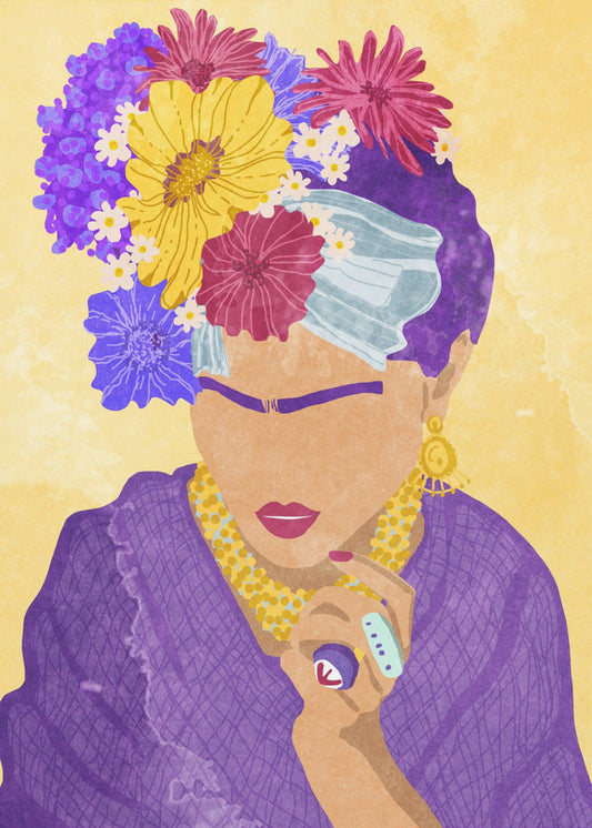Frida and flowers | Canvas