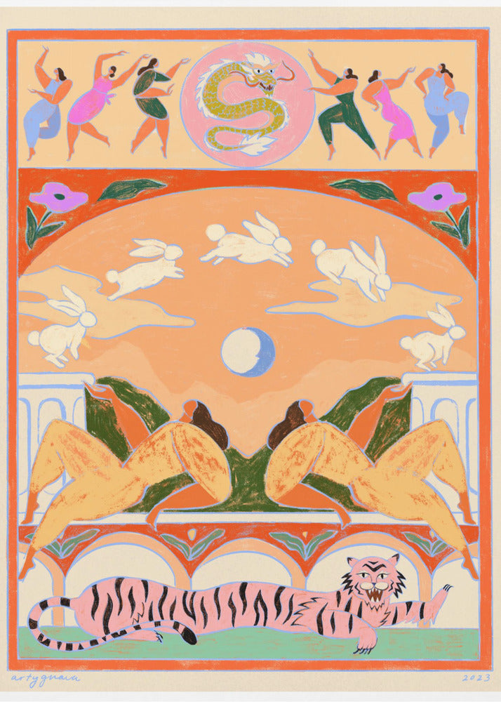 Rabbit Jumps Over the Moon | Canvas