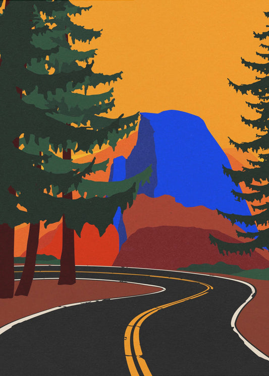 Clacier Road With Half Dome | Poster